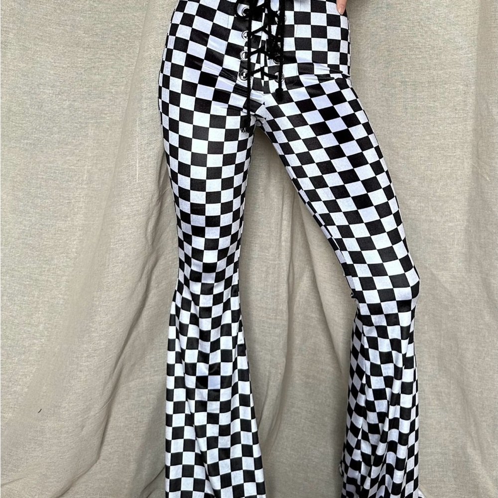 Checkered Flare Pants